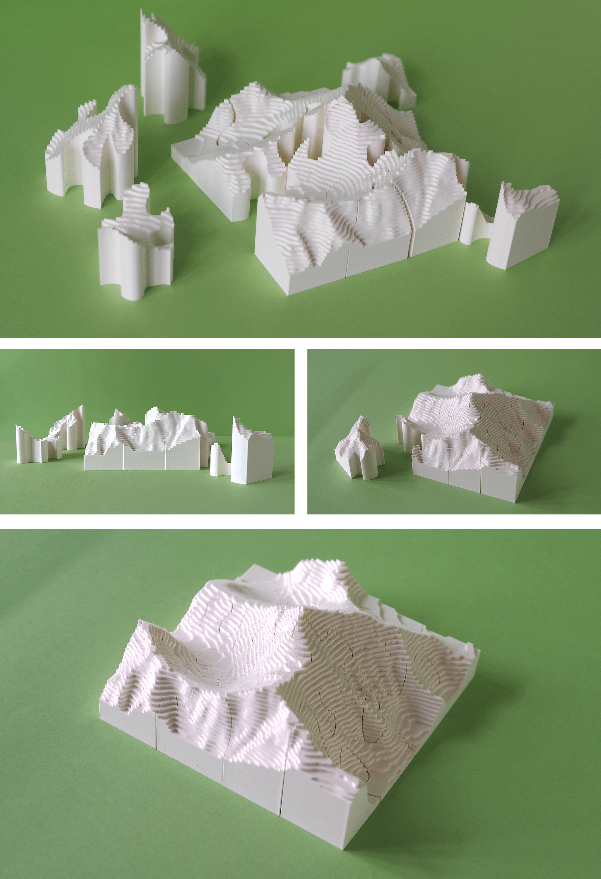 3D Printed contour map models of Mt Everest.