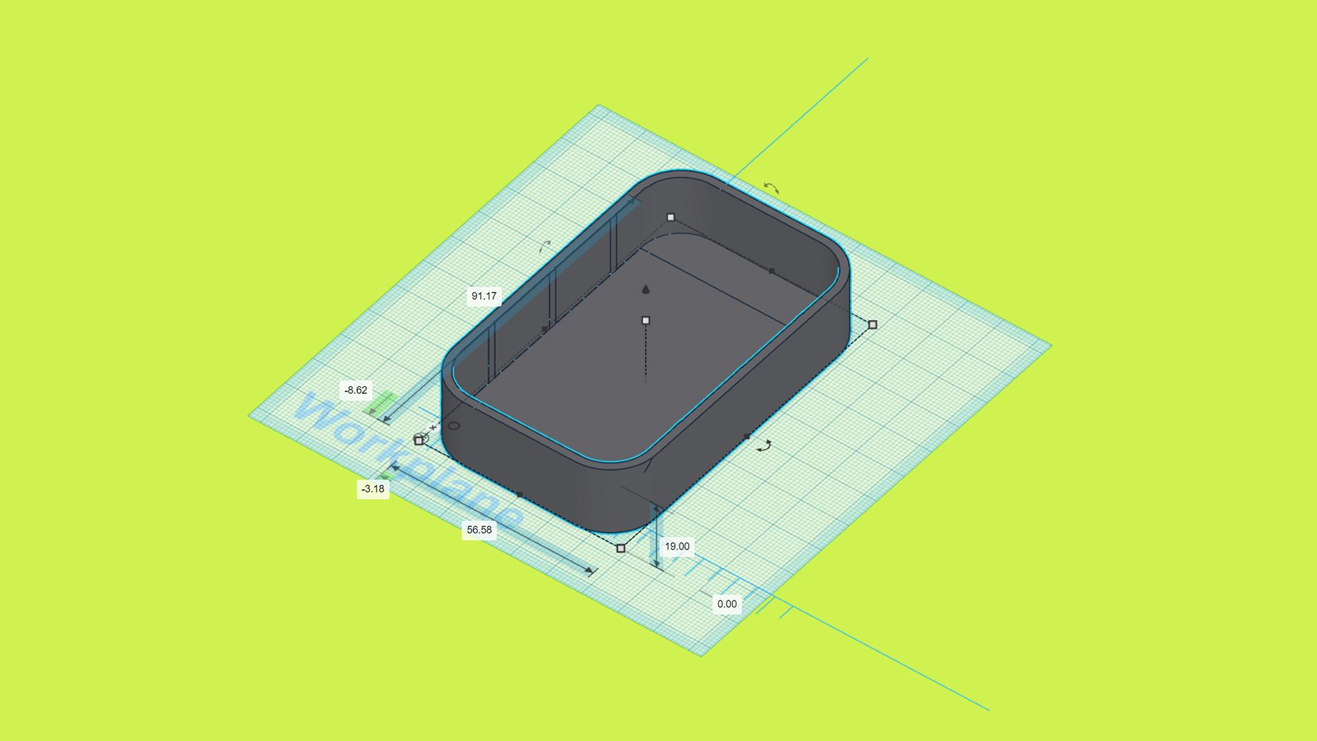 A tinkercad design of a template for an altoid arcade game.