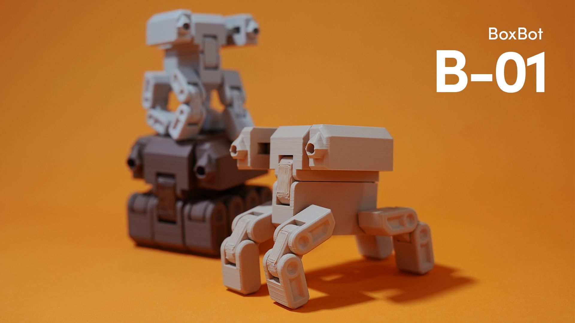 BoxBot B-01 | 3D Printable Print-in-Place Robot Figurine