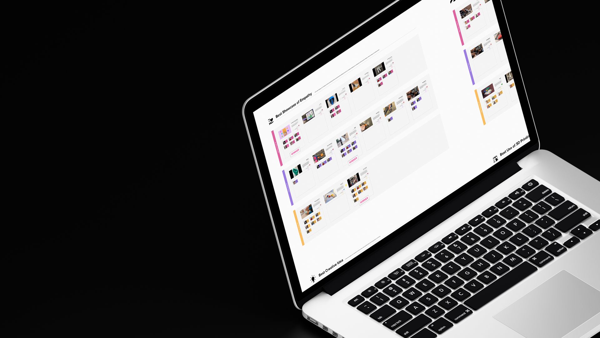 A laptop screen showing the judging platform for the 2025 Make:able Challenge.