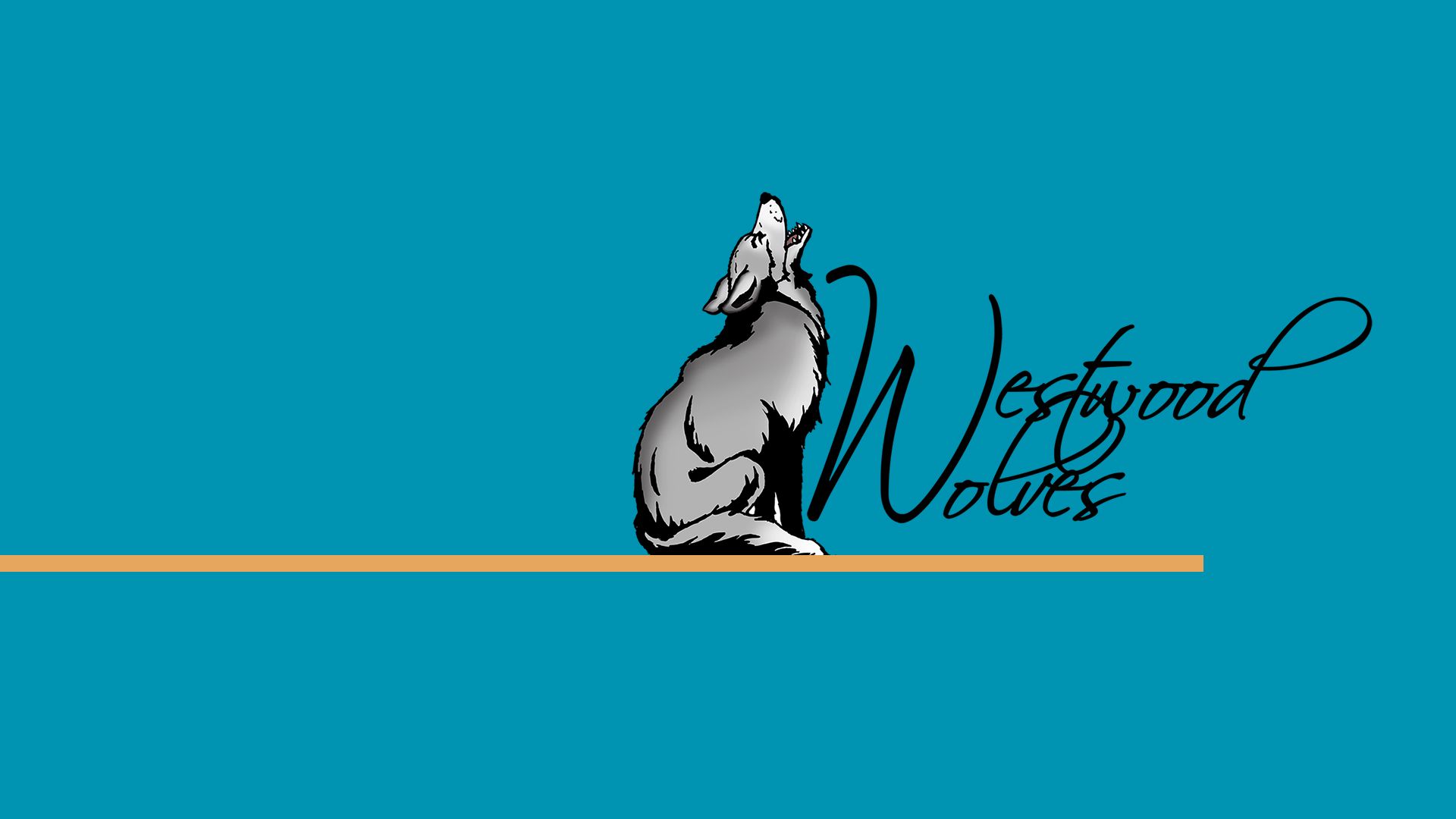 Westwood Elementary's wolf logo on a blue background.