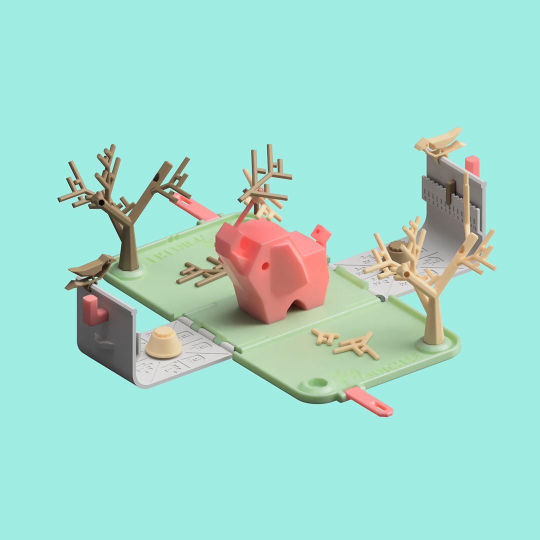 Digital render of Pinchee - the dexterity stacking game.