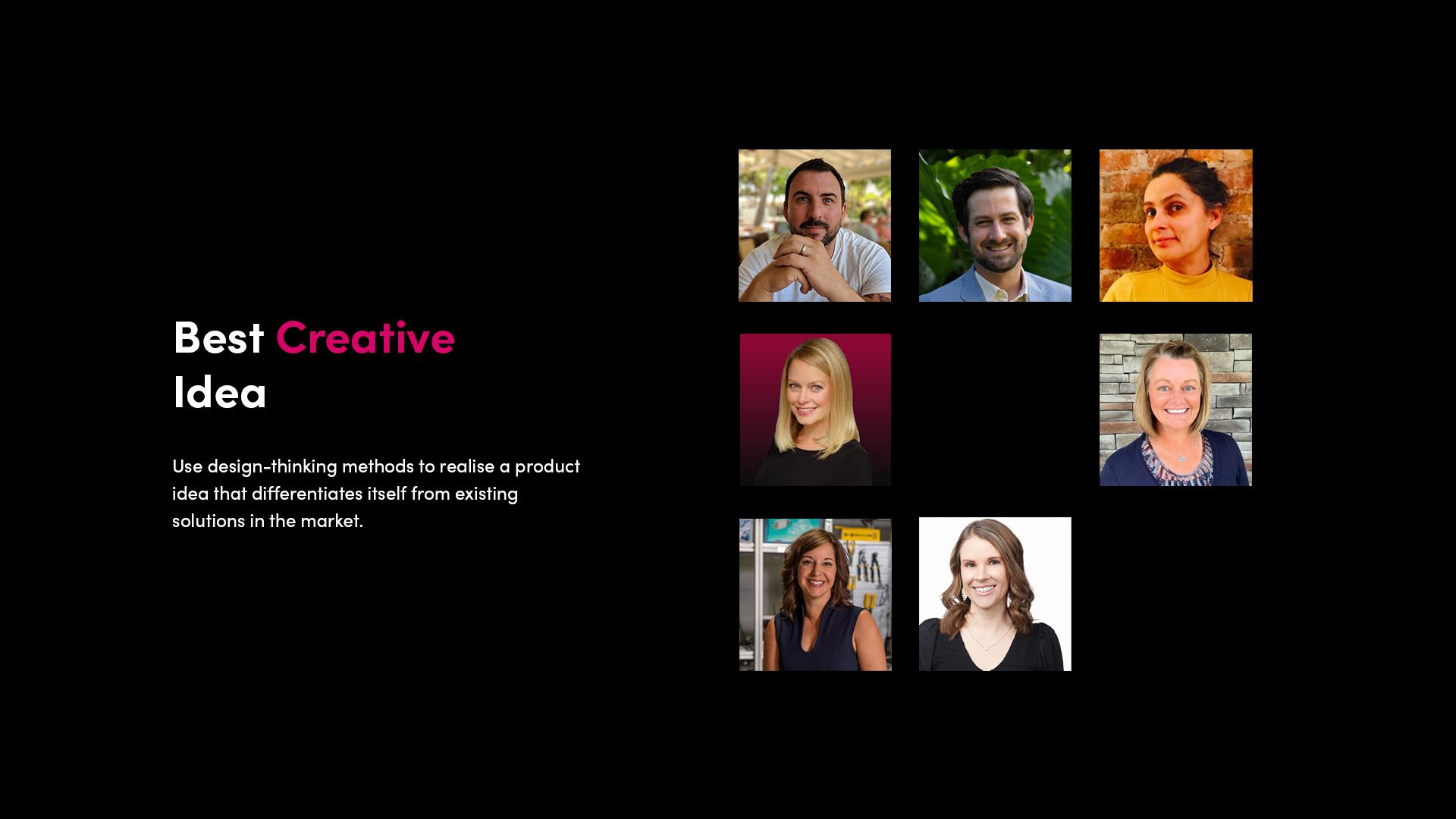 Collage of headshots showing judges for the Best Creative Idea category in Make:able 2026