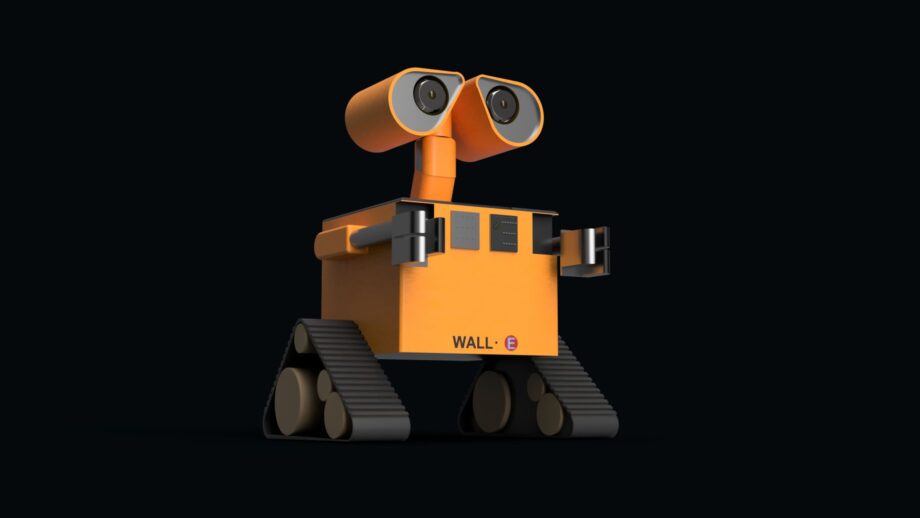 3D CAD model of a WALL-E inspired robot designed in Autodesk Fusion