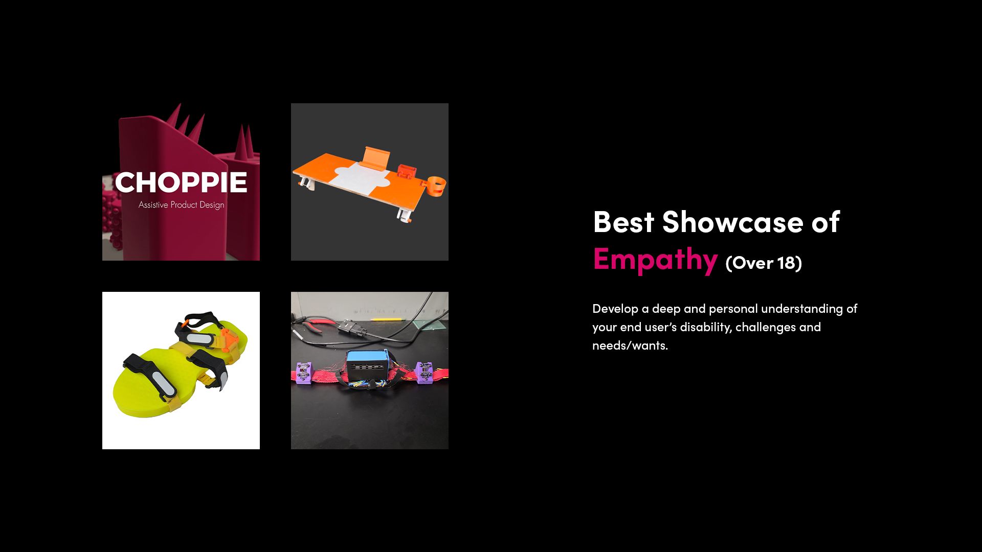 Best Showcase of Empathy (Over 18): Collage of finalist entries in the Best Showcase of Empathy (Over 18) category.