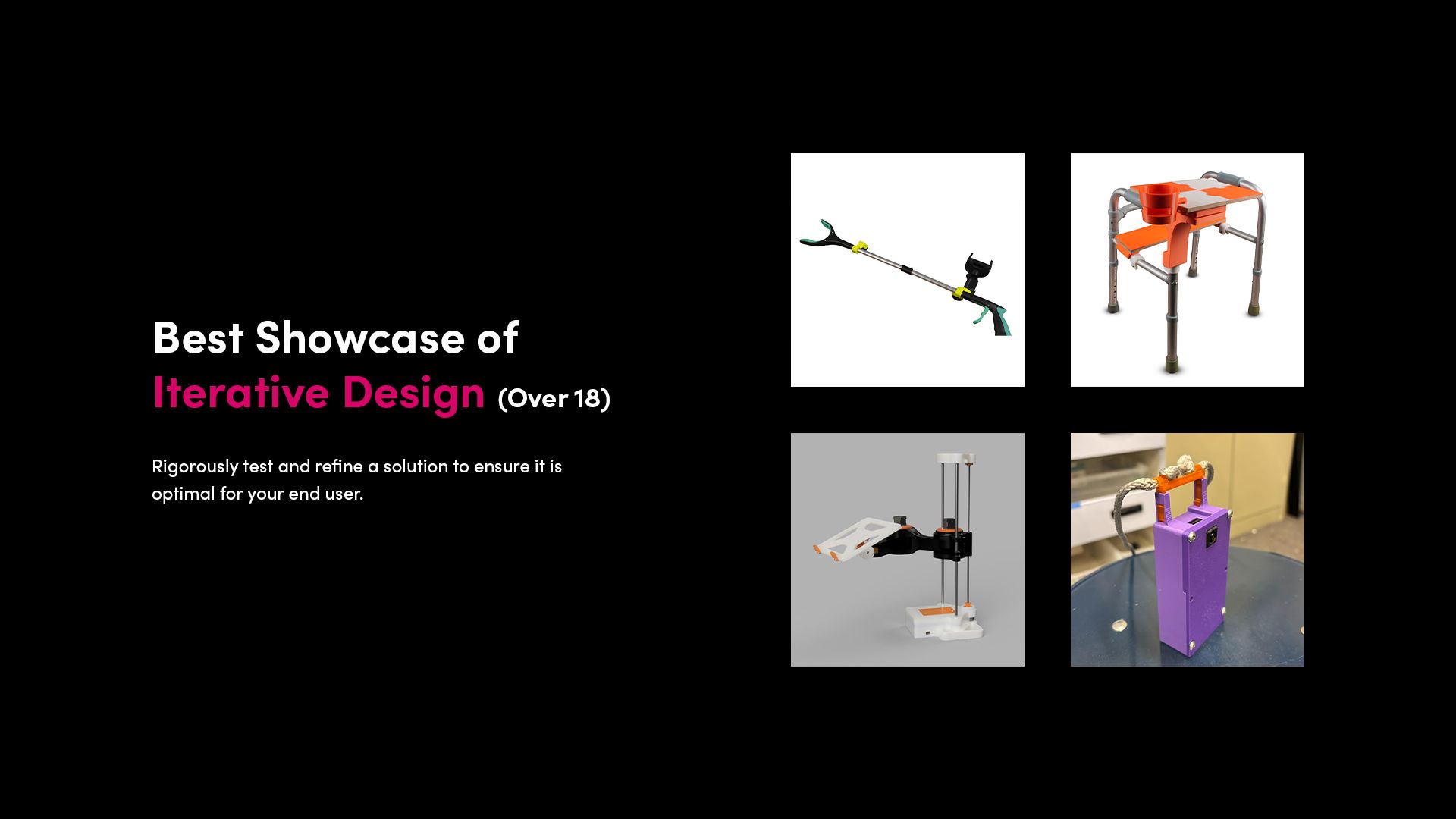 Best Showcase of Iterative Design (Over 18): Collage of finalist entries in the Best Showcase of Iterative Design (Over 18) category.
