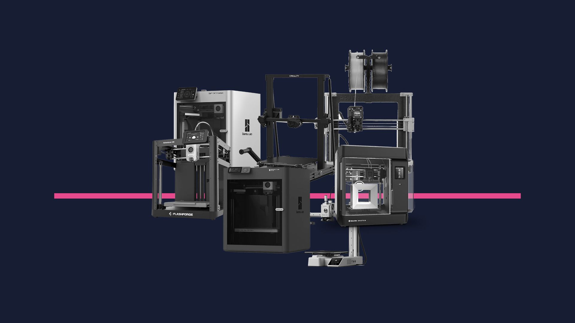 Collage of popular classroom 3D printers used by schools in 2026.