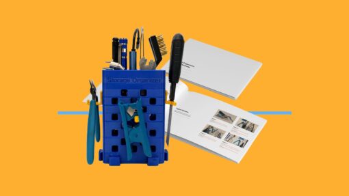 Storage Organisers project portfolio showing object analysis, layout exploration, CAD development, and the final 3D printed organiser.